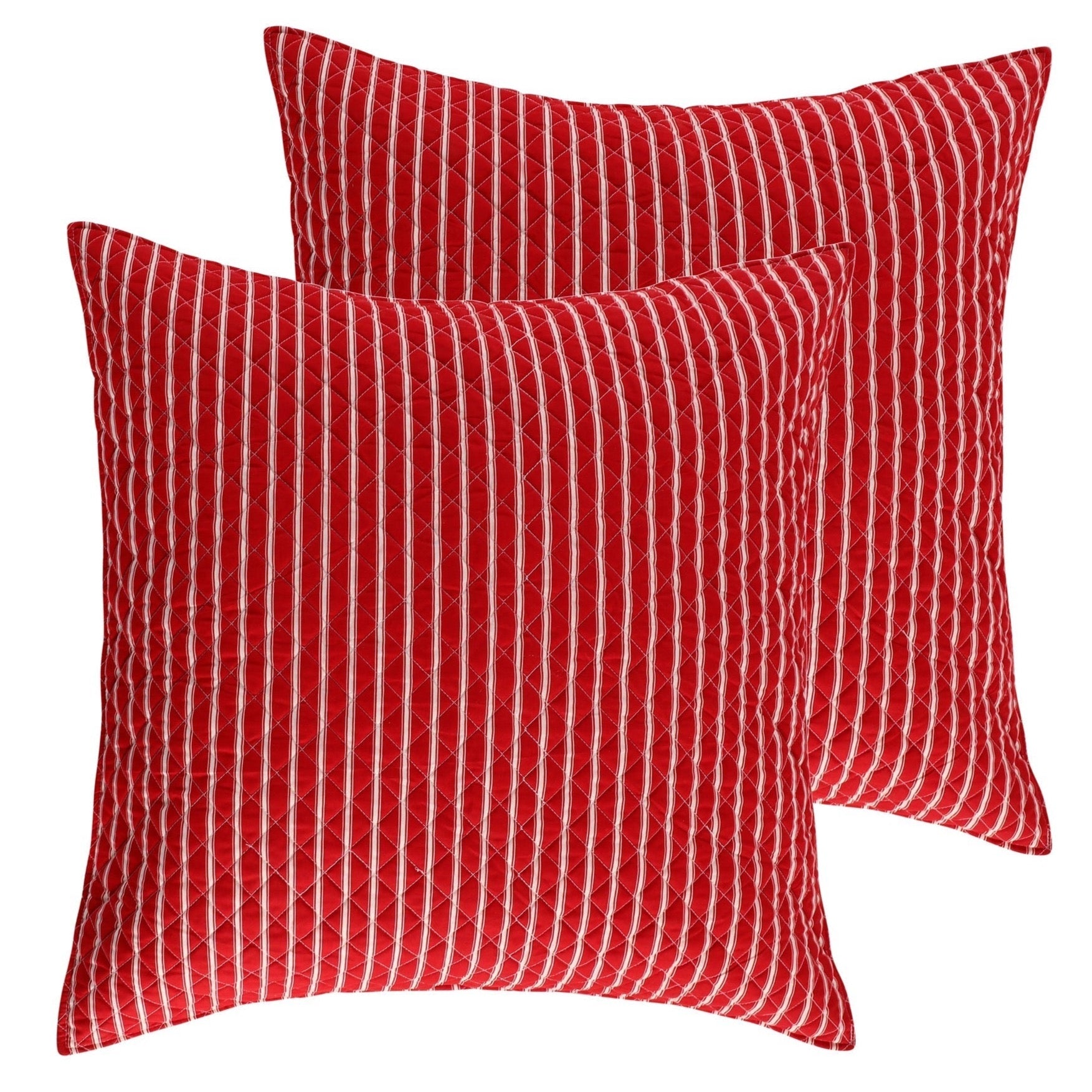 Santa Claus Lane Euro Sham Set of 2 - Christmas Decorative Pillow Covers for Holiday Home Decor, Festive Bedroom & Living Room Accents