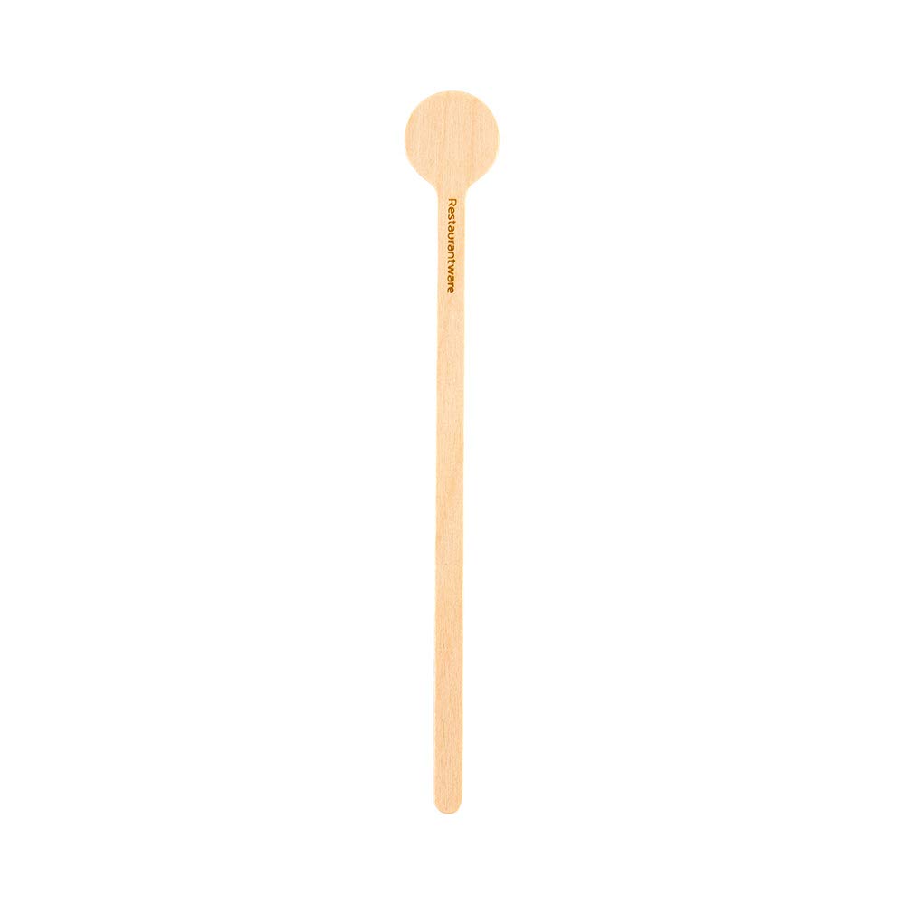 1000-Pack 6 Inch Disposable Wooden Coffee Stirrers - Round Flat Top Stirring Sticks for Hot & Cold Drinks, Coffee, Tea, Cocktails | Perfect for Restaurants, Cafes, Bars & Home Use