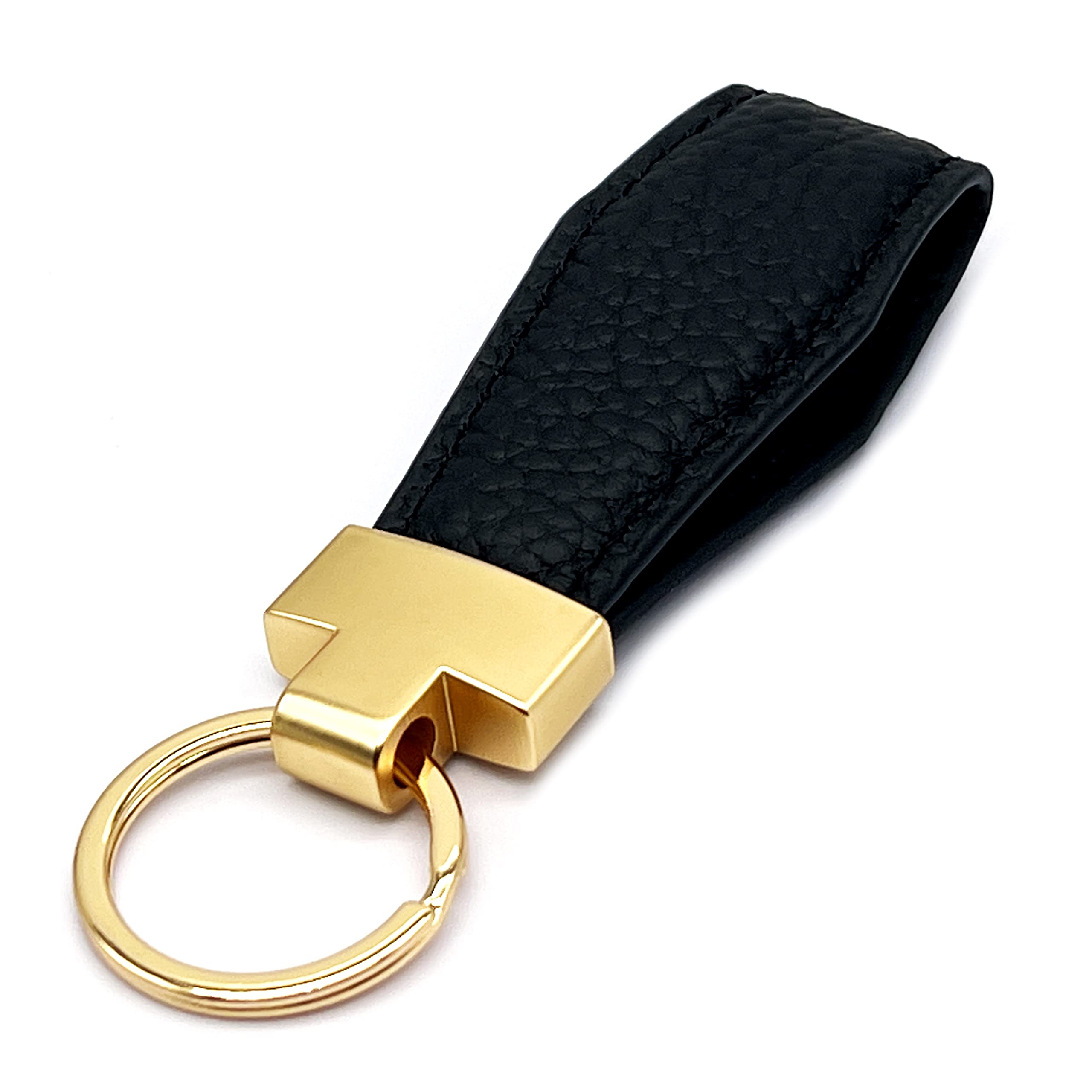 Premium Leather Keychain Holder with Gold Key Rings - Durable Key Organizer for Car Keys, House Keys & Office Keys | Perfect for Everyday Use, Travel & Gifting