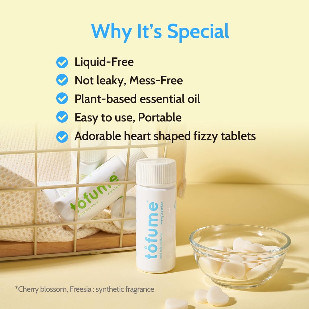Fresh Rosemary Effervescent Bathroom Air Freshener Tablets - 30 Flushable Toilet Deodorizer & Odor Eliminator for Bathroom, Toilet & Home - Long-Lasting Aroma for Clean & Fresh Space