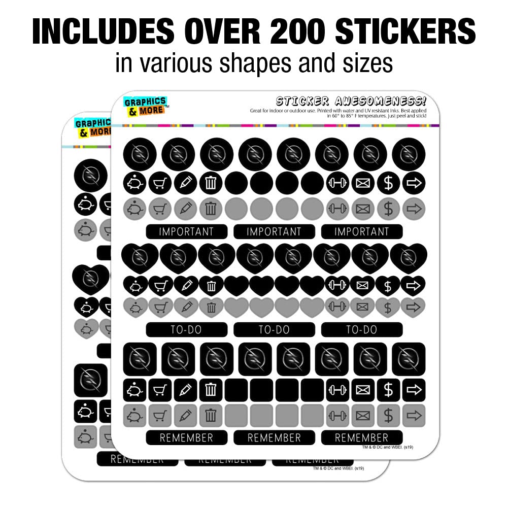 The Flash TV Series Zoom Logo Planner Calendar Stickers - Scrapbooking, Journaling, DIY Craft Supplies for Fans & Collectors - Perfect for Bullet Journals, Planners, and Gift Giving