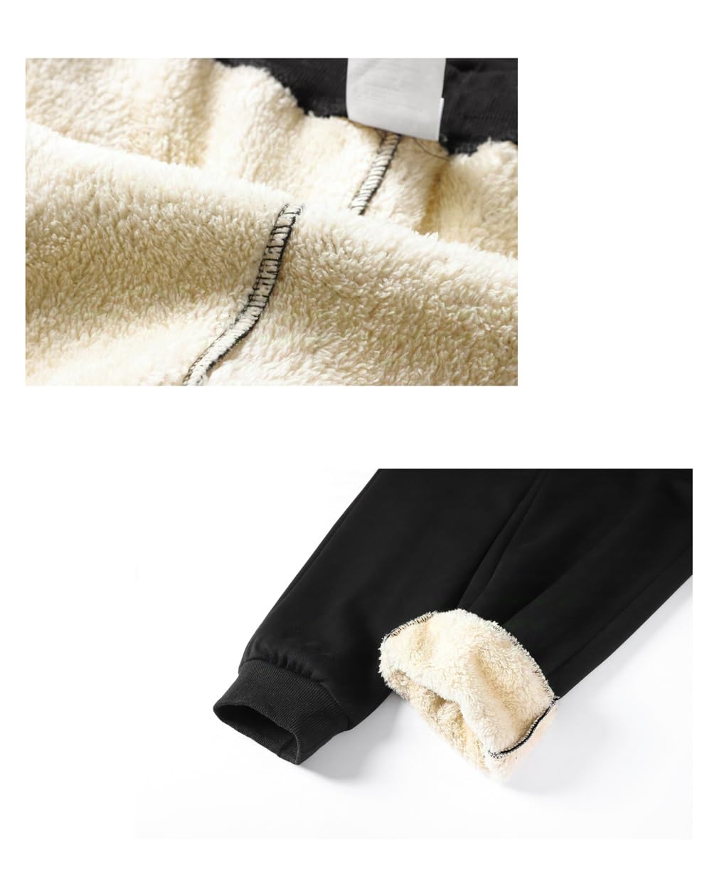 Men's Sherpa Lined Sweatpants - Winter Warm Fleece Pants for Men | Cozy Lounge Pants for Cold Weather, Outdoor Activities & Home Relaxation