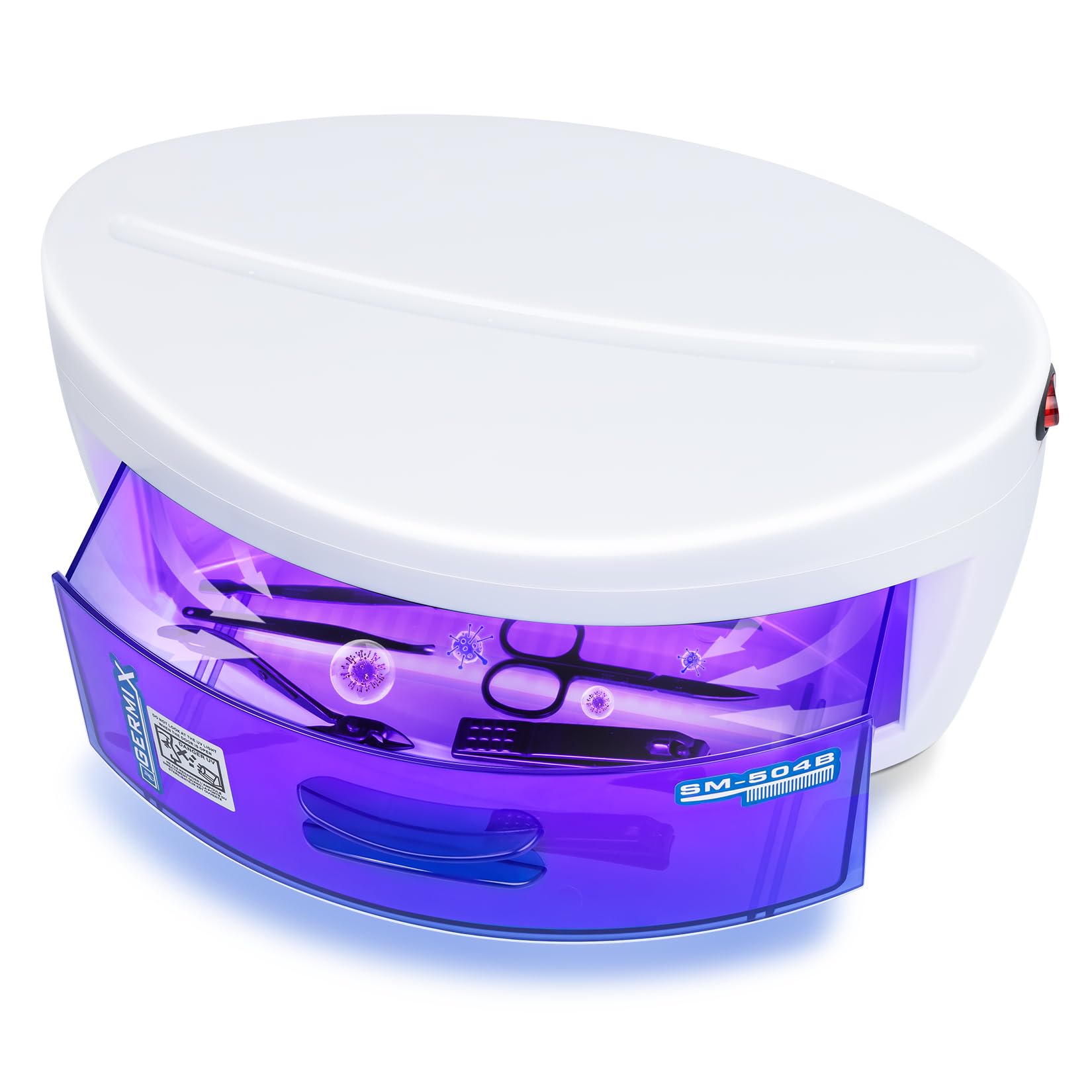 LXIANGN Large Capacity 8W UV Nail Tool Sterilizer Box - Professional Nail Art Equipment Cleaner & Disinfector for Salons, Barbershops & Home Use - Sanitizes Nail Clippers, Scissors, Nipper & Manicure Tools
