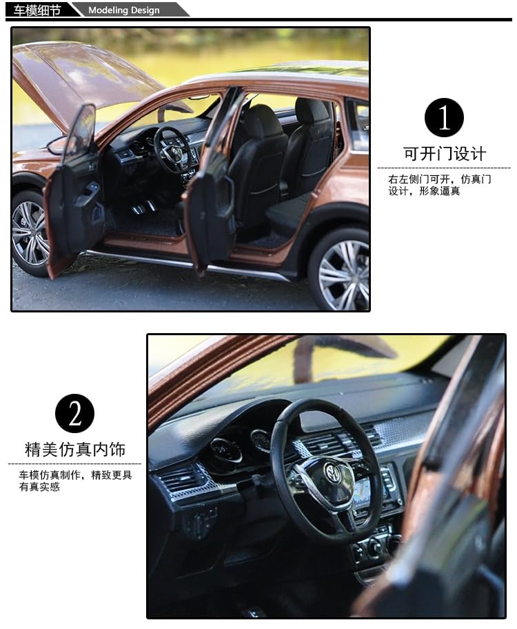 GUOXUN 1:18 Alloy Diecast Car Model - VW C-Trek Simulation Toy Car with Steering Suspension for Collection (Black) | Perfect for Display, Gift Giving, and Car Enthusiasts