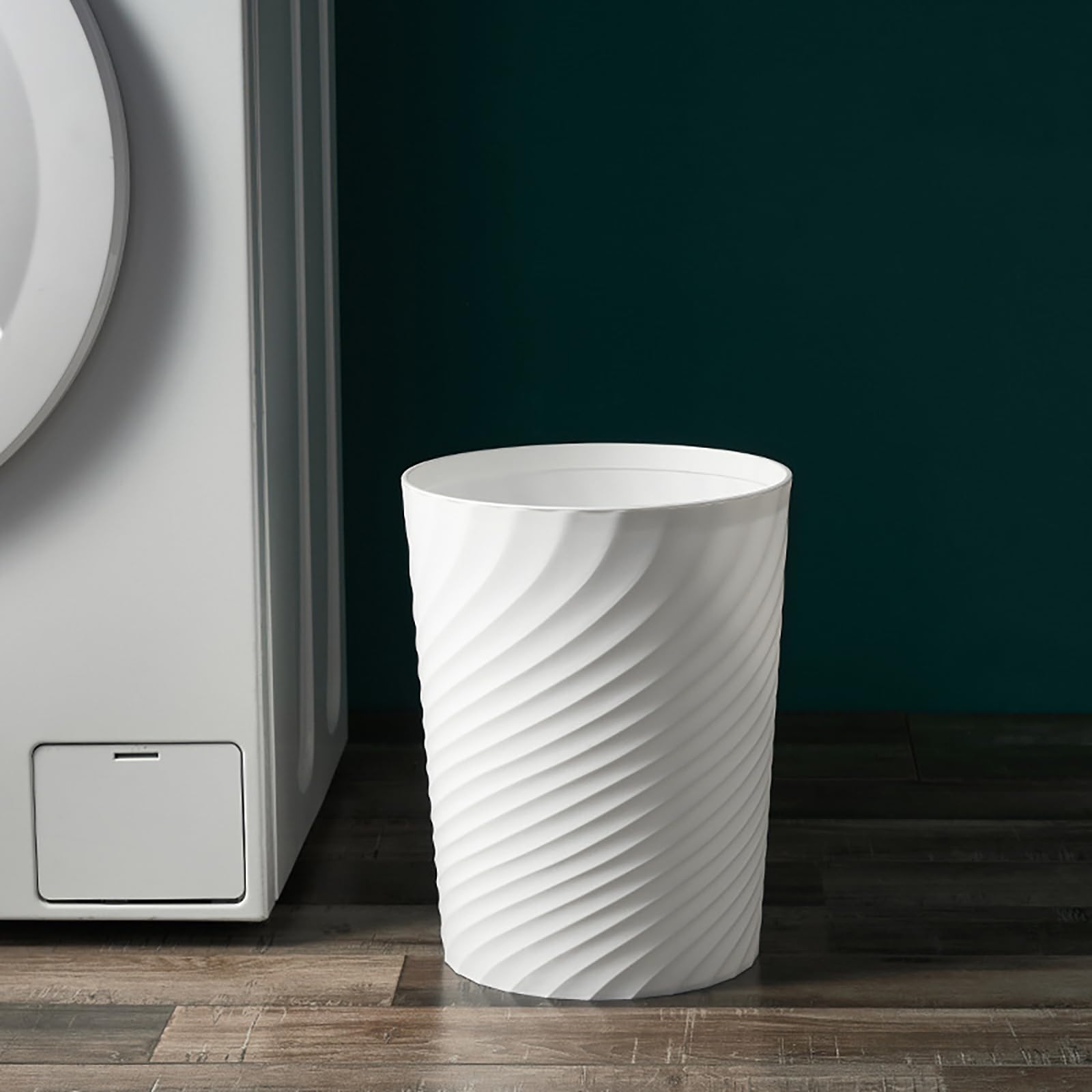 1.8 Gallon Small Bathroom Trash Can - 2 Pack White Waste Basket for Toilet, Office & Bedroom | Perfect for Bathrooms, Home Offices & Bedside Waste Disposal