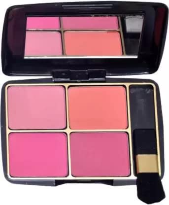 4 Color Blusher Kit for Face Makeup - Natural Blush Palette for Cheeks Contouring & Highlighting - Perfect for Daily Wear, Party & Professional Makeup Looks