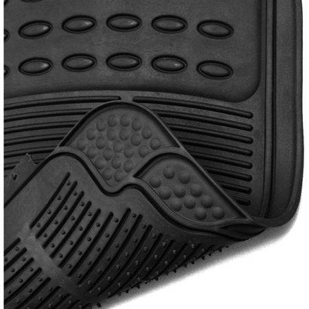 4-Piece Black Ridged Style Car Floor Mats Set - Non-Slip, Durable Protection for Sedans, SUVs & Trucks | Perfect for All-Weather Use, Easy to Clean & Maintain
