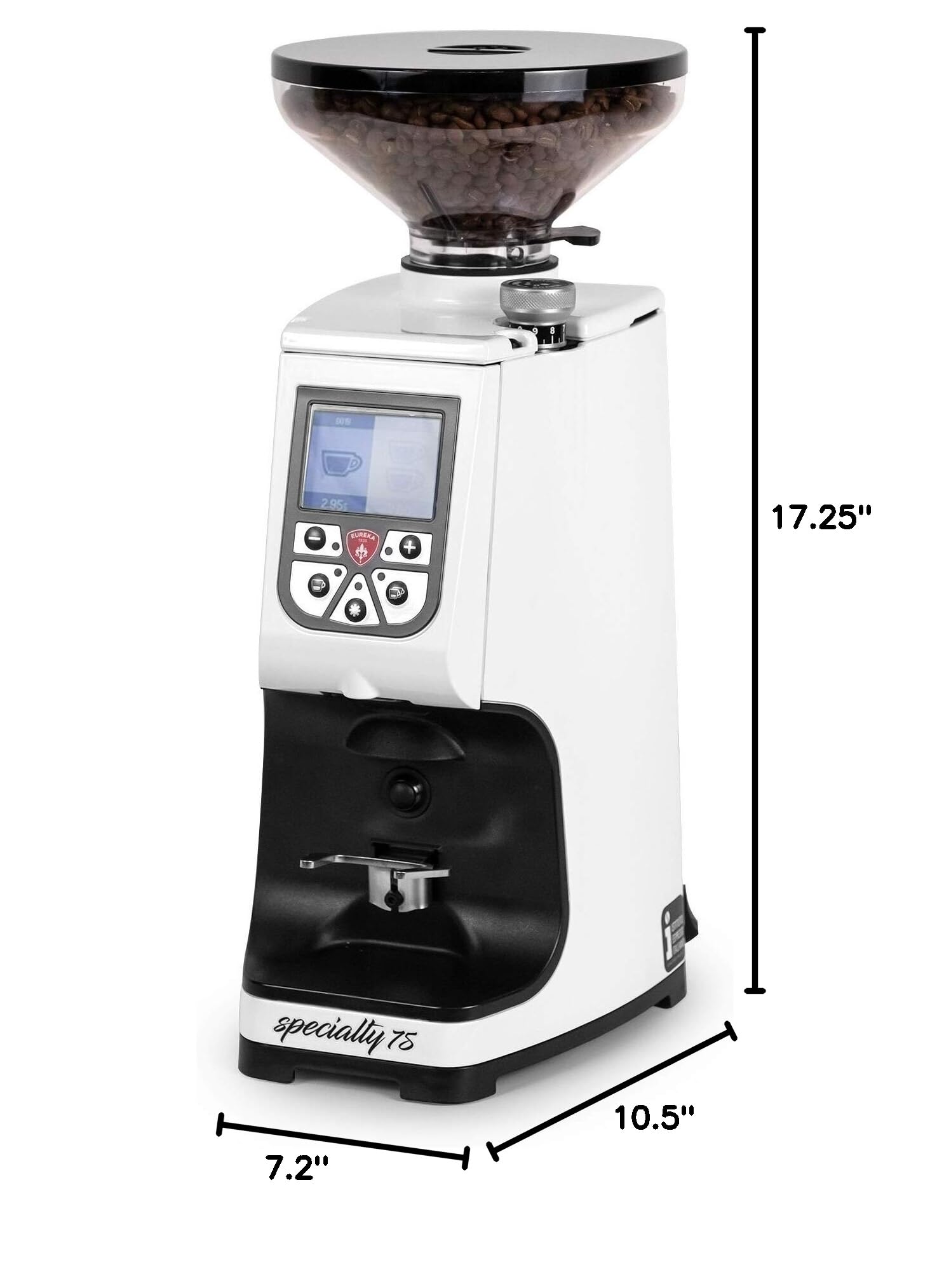 Eureka Atom 75mm Espresso Coffee Grinder with Short Hopper - Premium White Burr Grinder for Home Baristas & Coffee Shops | Perfect for Espresso, Latte & Cappuccino Brewing
