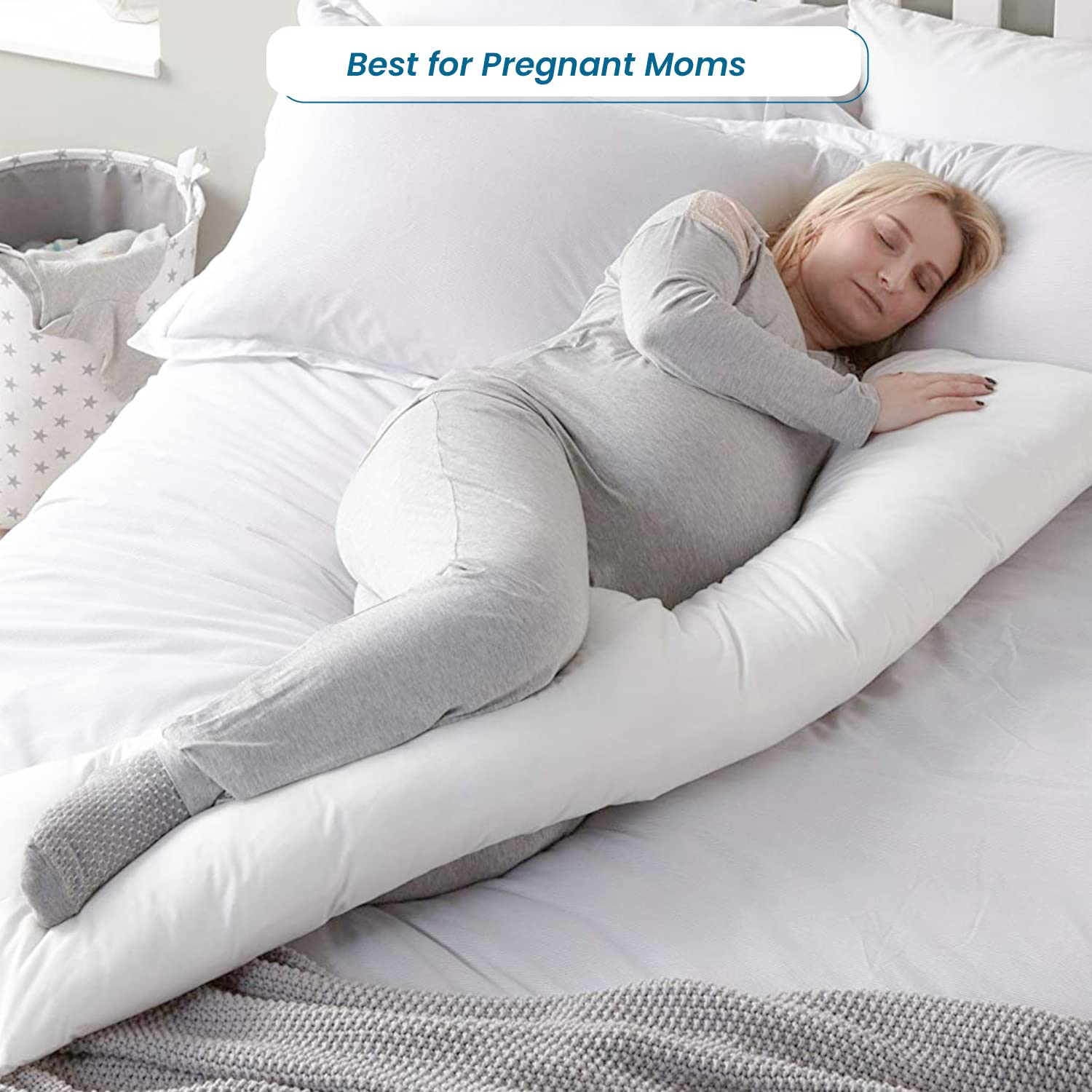 Premium 500 Thread Count 100% Egyptian Cotton Body Pillow Cover - 20x54 Inch Soft Breathable Pillowcase with Zipper Closure (Dark Grey) - Ideal for Pregnancy Support, Back Pain Relief & Comfortable Sleep