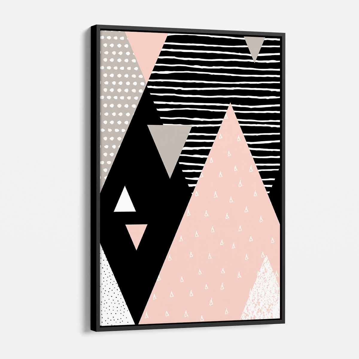 Pink Triangle Wall Art Canvas 4388 - Modern Abstract Geometric Painting for Living Room, Bedroom & Office Decor