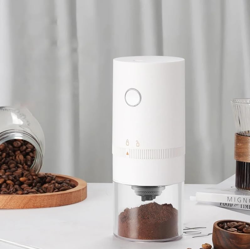 Portable Electric Coffee Grinder for Espresso, French Press & Drip - Rechargeable Wireless Bean Grinder with Adjustable Coarseness - Perfect for Home, Office & Travel Use