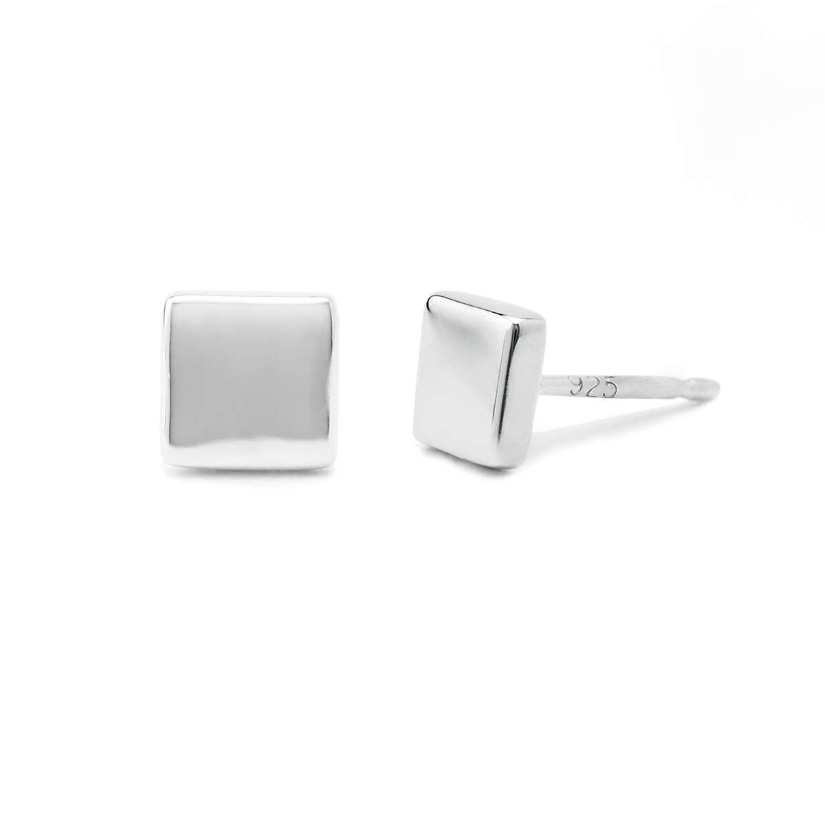 Boma Jewelry Sterling Silver Square Geometric Stud Earrings for Women - Minimalist Chic Earrings for Everyday Wear, Gift Giving & Special Occasions