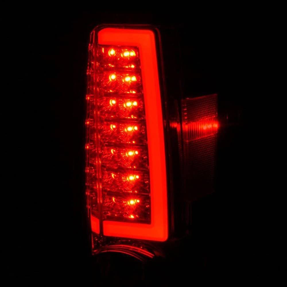 ANZO 2004-2012 Chevrolet Colorado & GMC Canyon LED Tail Lights with Light Bar - Chrome Housing Red/Clear - Upgrade for Enhanced Visibility & Style at Night