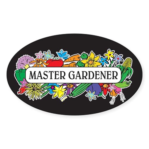 White - Master Gardener Oval Sticker