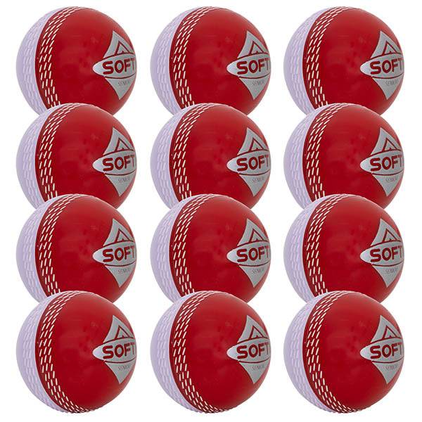 HART Softi Cricket Balls - Red & White Training Cricket Balls for Kids & Beginners | Perfect for Backyard Practice, School Sports & Cricket Training Sessions
