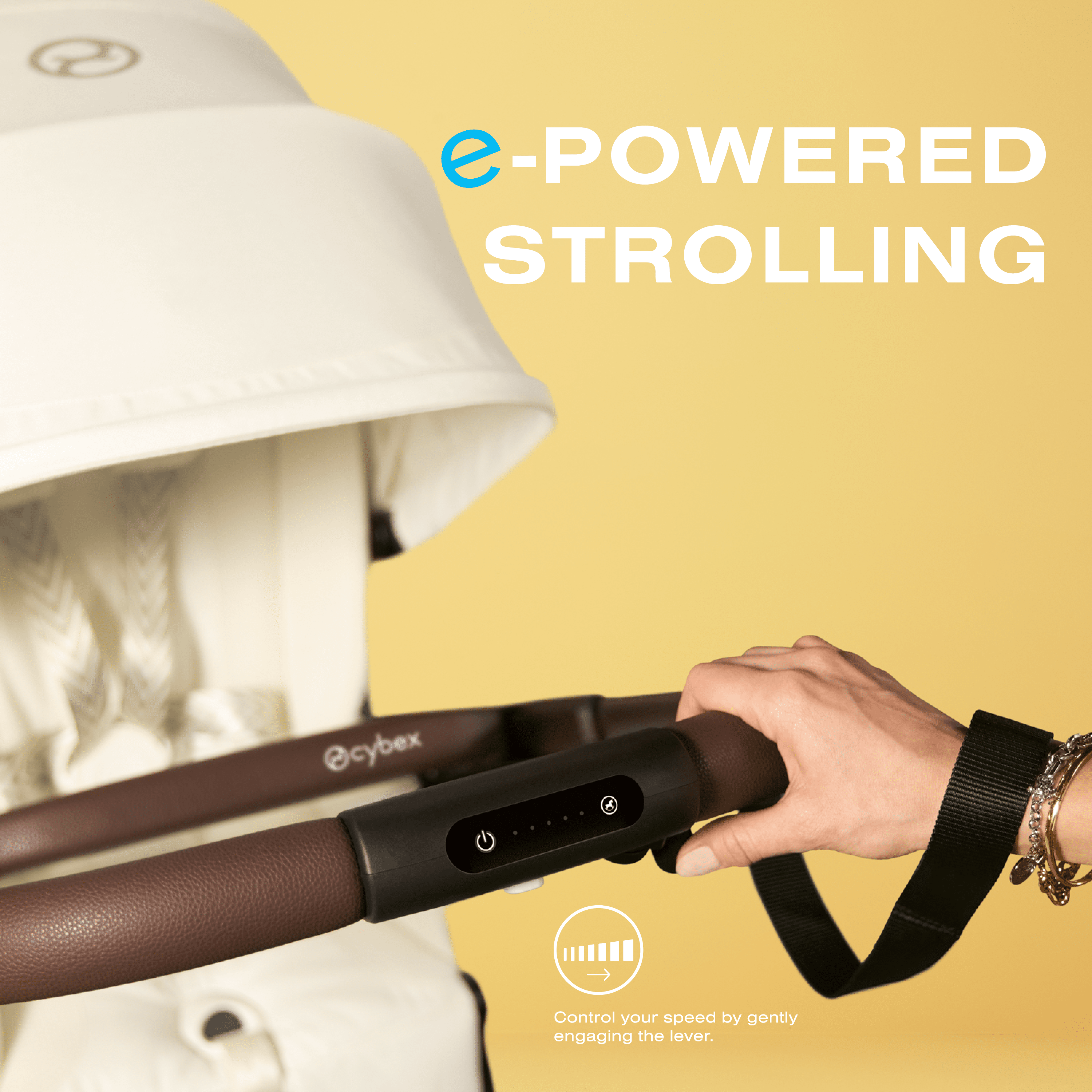 Cybex e Gazelle S Electric Stroller - Lightweight Foldable Baby Stroller with Adjustable Seat & Sun Canopy | Perfect for Urban Travel, Shopping & Outdoor Adventures
