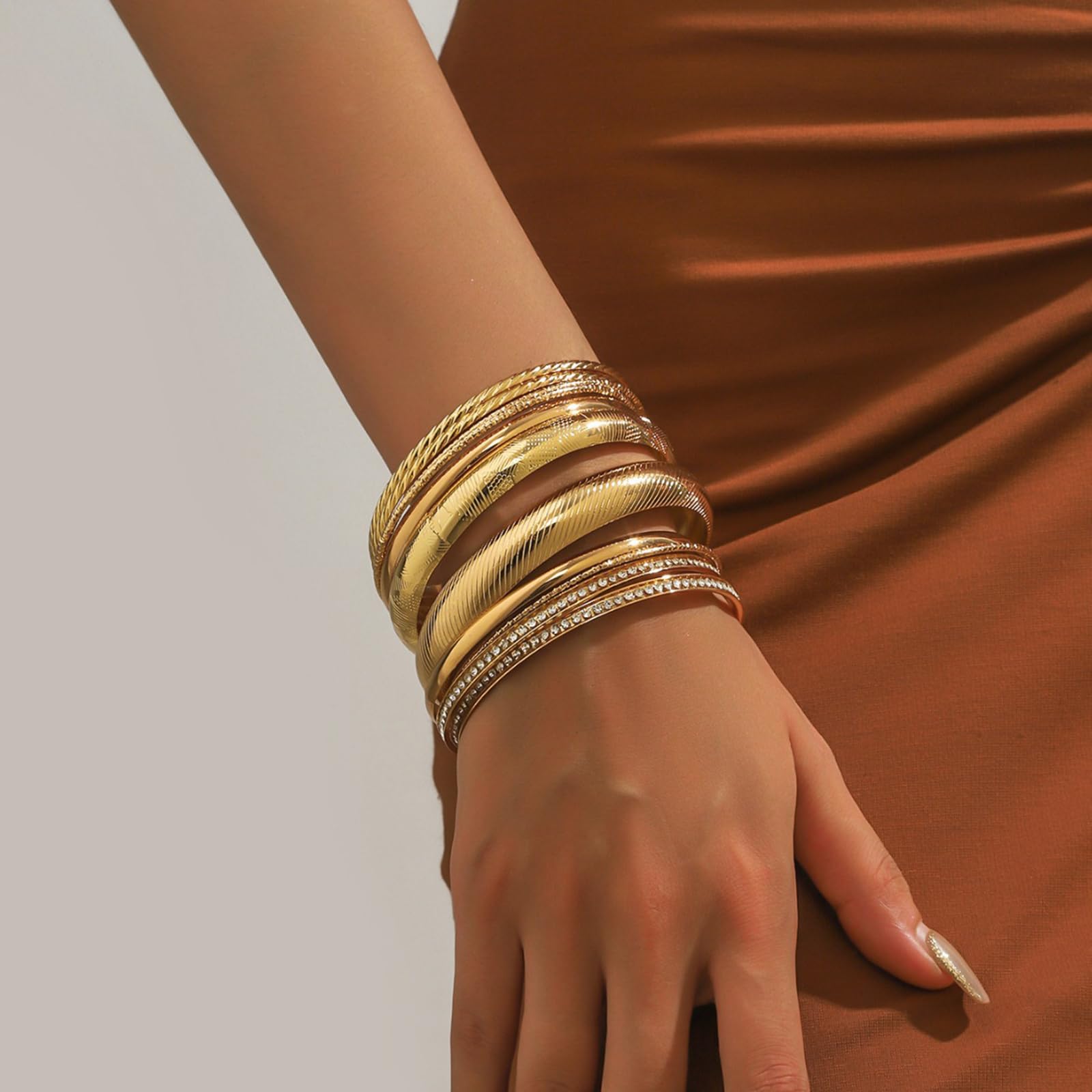 Elegant Gold Bangle Bracelets for Women - 24K Gold Plated Indian Jewelry Set, Fashion Disco Bangles - Perfect for Weddings, Parties & Ethnic Outfits