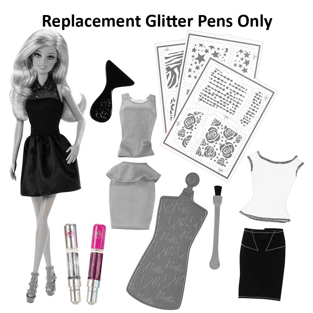 Barbie Sparkle Studio Replacement Glitter Pens (CCN12) - Perfect for DIY Doll Accessories & Creative Arts & Crafts Projects
