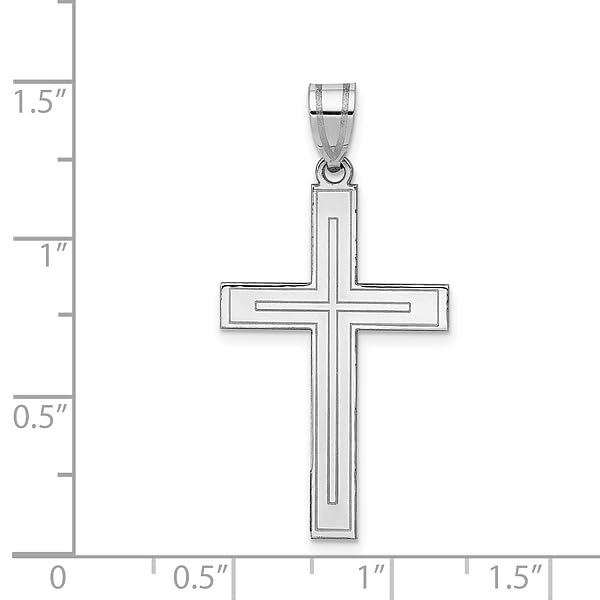14K Solid White Gold Latin Mexican Holy Cross Pendant Necklace - Religious Jesus Christ Charm Jewelry for Women & Men - Perfect for Baptism, First Communion, and Spiritual Gifts