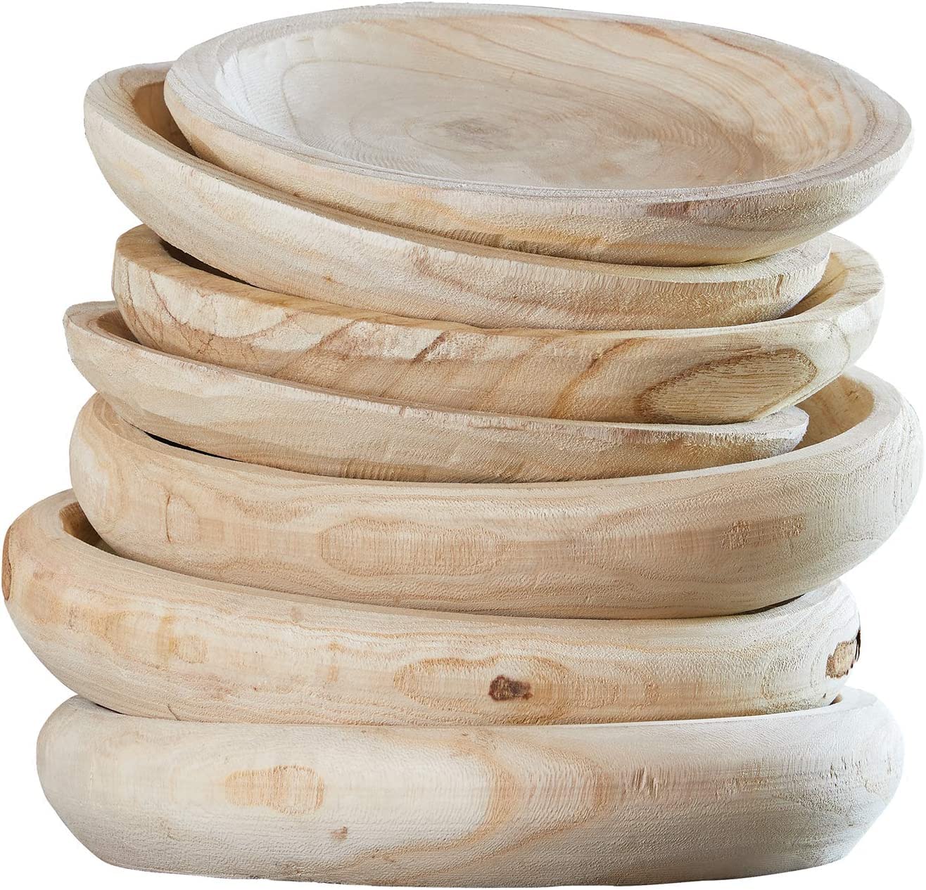 Modern Organic Wooden Large Decorative Bowl for Keys, Fruits, Dough - Natural Wood Serving Bowl for Entryway Table, Coffee Table Centerpiece - Rustic Farmhouse Home Decor - Perfect for Kitchen, Dining Room & Living Room Display
