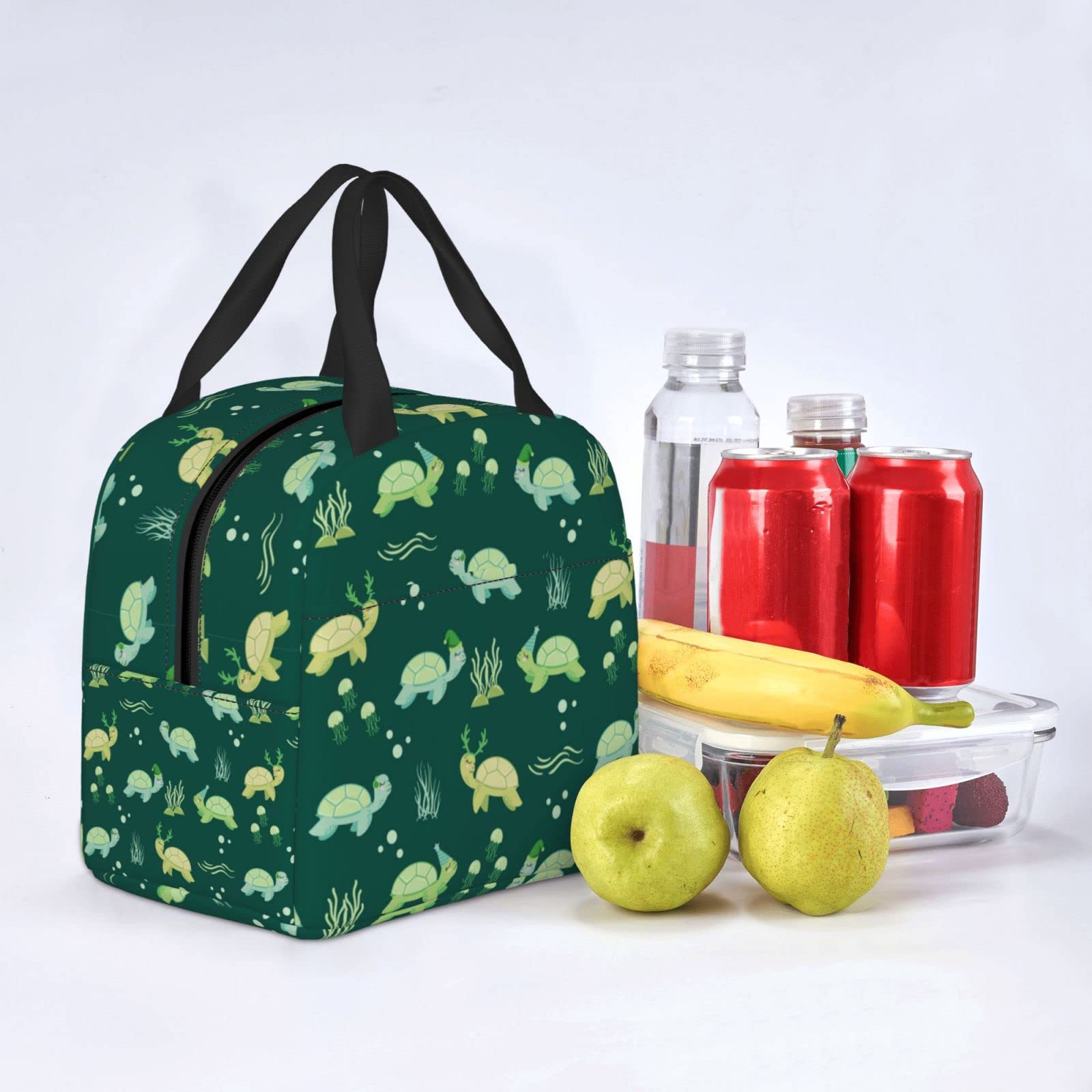 Cute Animal Insulated Lunch Box for Teens - Reusable Thermal Lunch Bag with Turtle Design for School, Work, Travel & Picnic - Portable Meal Container for Boys & Girls