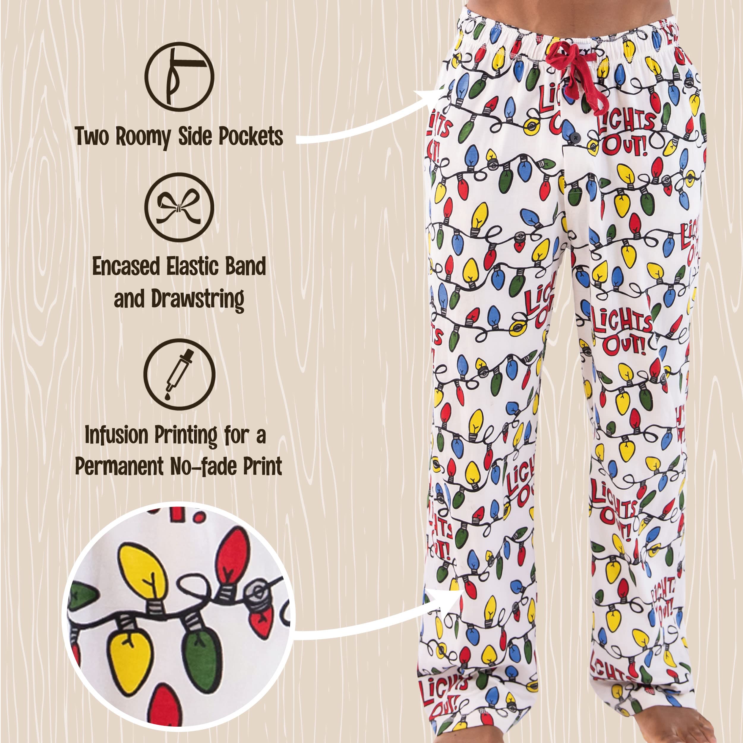 Lazy One Men's Flannel Pajama Pants - Soft & Comfortable Lounge Pants for Sleepwear, Separate Bottoms - Perfect for Relaxing at Home, Lounging & Sleepovers