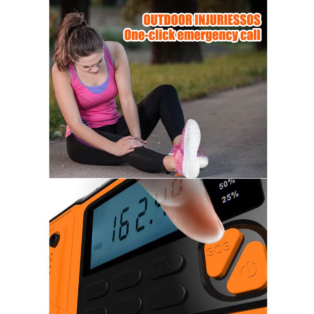 Solar Powered Emergency Weather Radio with Hand Crank & USB Rechargeable - 4000mAh Power Bank, LED Flashlight & SOS Alarm - Portable Survival Radio for Hiking, Camping, Outdoor Adventures & Emergency Preparedness