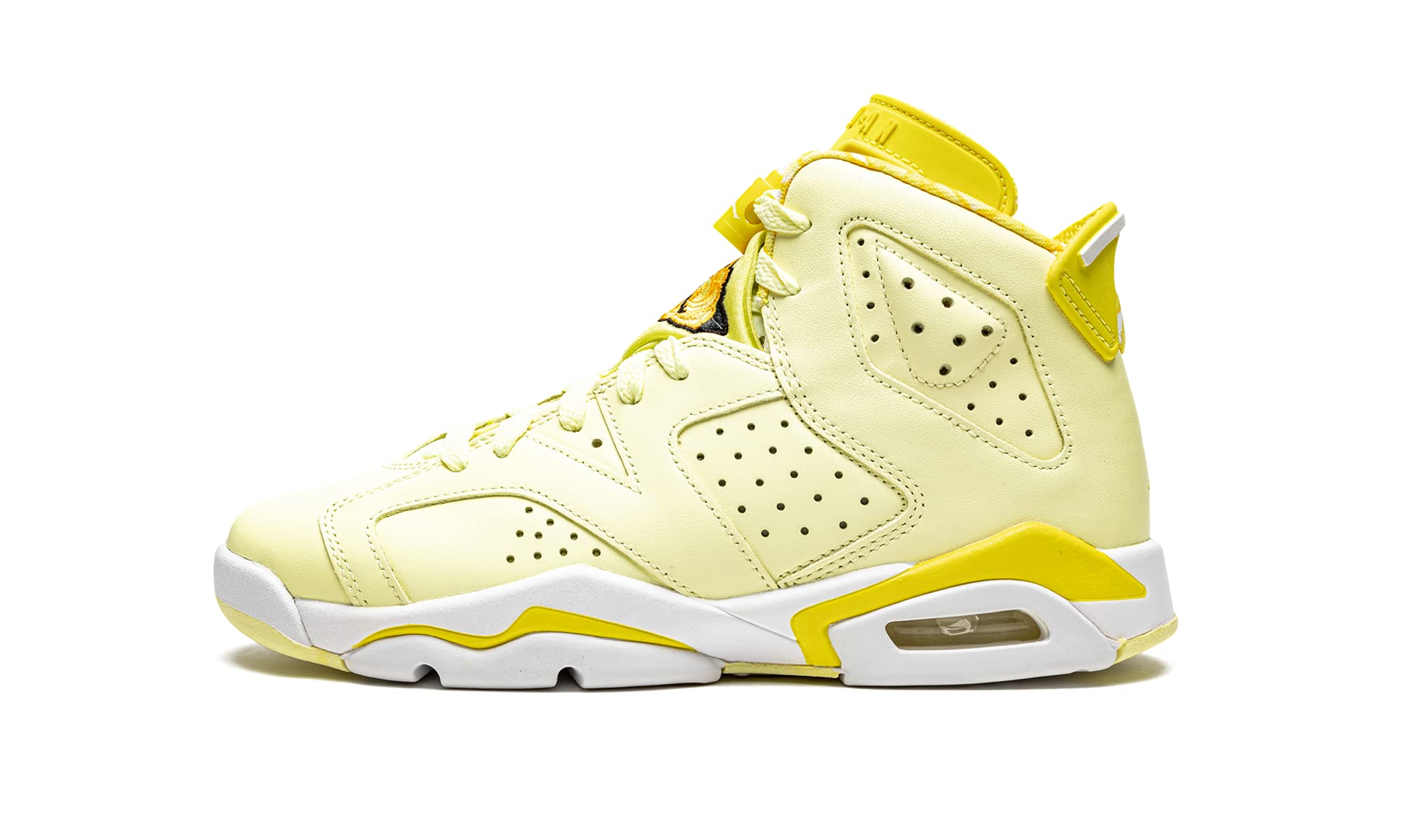 Jordan Youth Air 6 GS Sneakers - Citron Tint/Floral Colorway - Size 4Y - Basketball Shoes for Kids - Perfect for School, Sports & Casual Wear