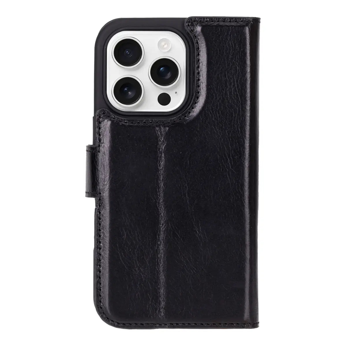 Premium Black Leather Wallet Case for iPhone 16 Pro - RFID Blocking & Card Slots - Perfect for Everyday Use, Travel & Business