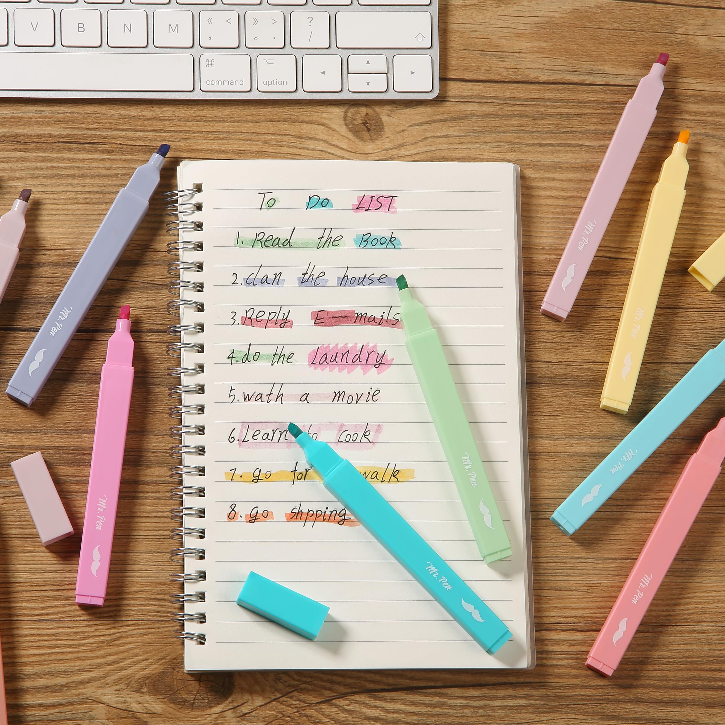 Pastel Chisel Tip Highlighters - 10 No Bleed Pens for Bible & Notes