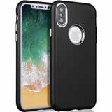 Apple iPhone X TPU Rubberized Protective Case - Shockproof & Slim Fit (Black/Silver) - Perfect for Daily Use, Travel & Outdoor Activities