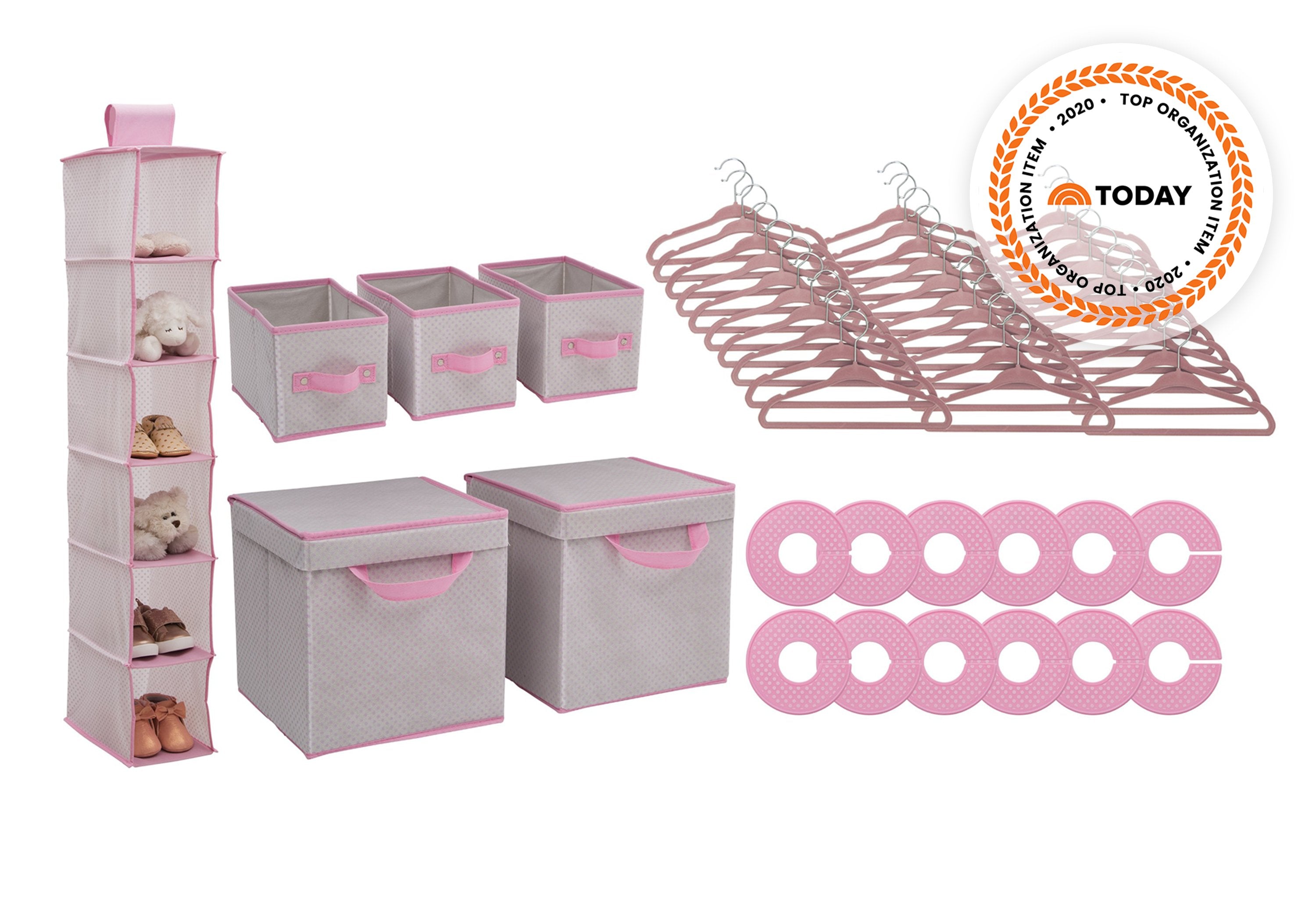 48-Piece Nursery Storage Organizer Set - Baby Clothes, Toys & Essentials Organizer for Nursery, Closet & Playroom Organization