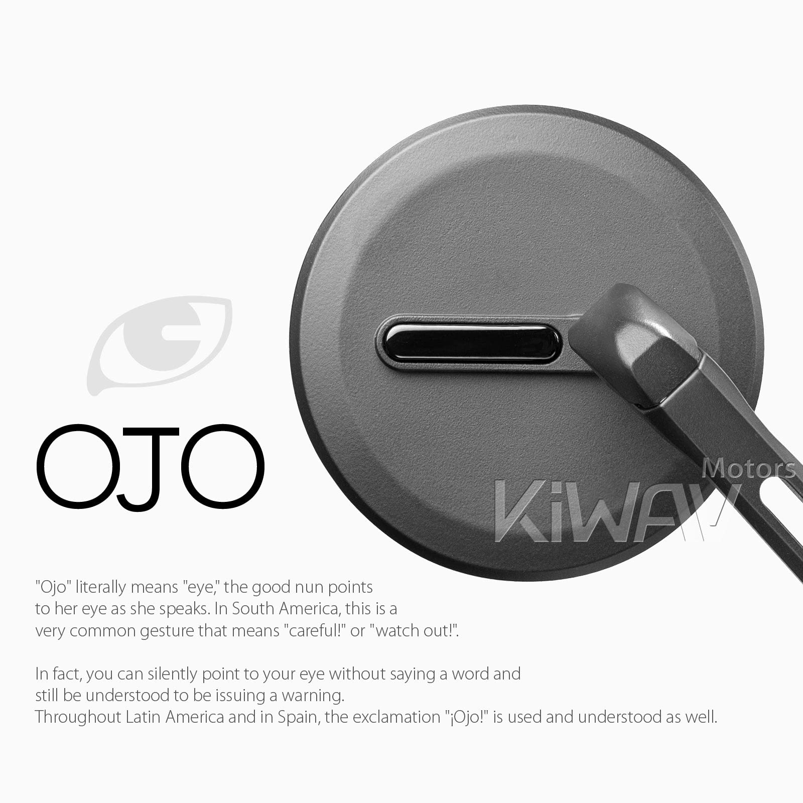 KiWAV Black Motorcycle Bar End Mirrors - Universal M8 Threaded Handlebar Compatible for Harley, Honda, Yamaha - Enhance Safety & Style for Street Bikes & Cruisers