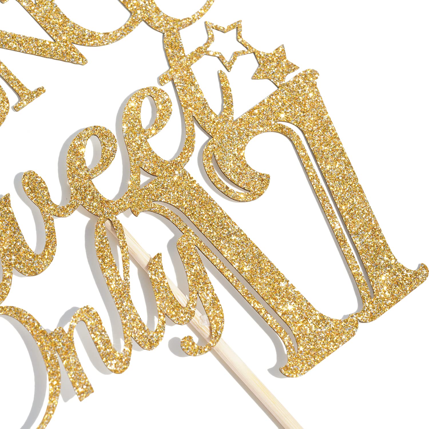Happy 17th Birthday Cake Topper - Gold Glitter 'Hello 17' Cake Decoration for Sweet 17 Parties & Anniversaries - Perfect for Teen Birthday Celebrations & Milestone Decor