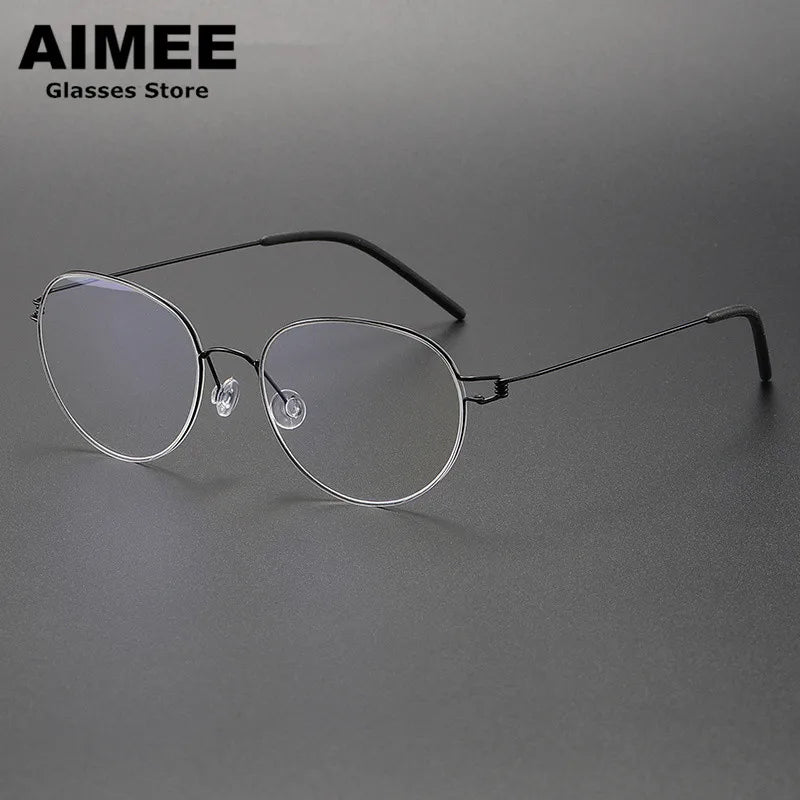Unisex Titanium Eyeglasses 4352 - Lightweight Full Rim Oval Round Screwless Frame for Men & Women | Perfect for Reading, Computer Use, and Everyday Wear