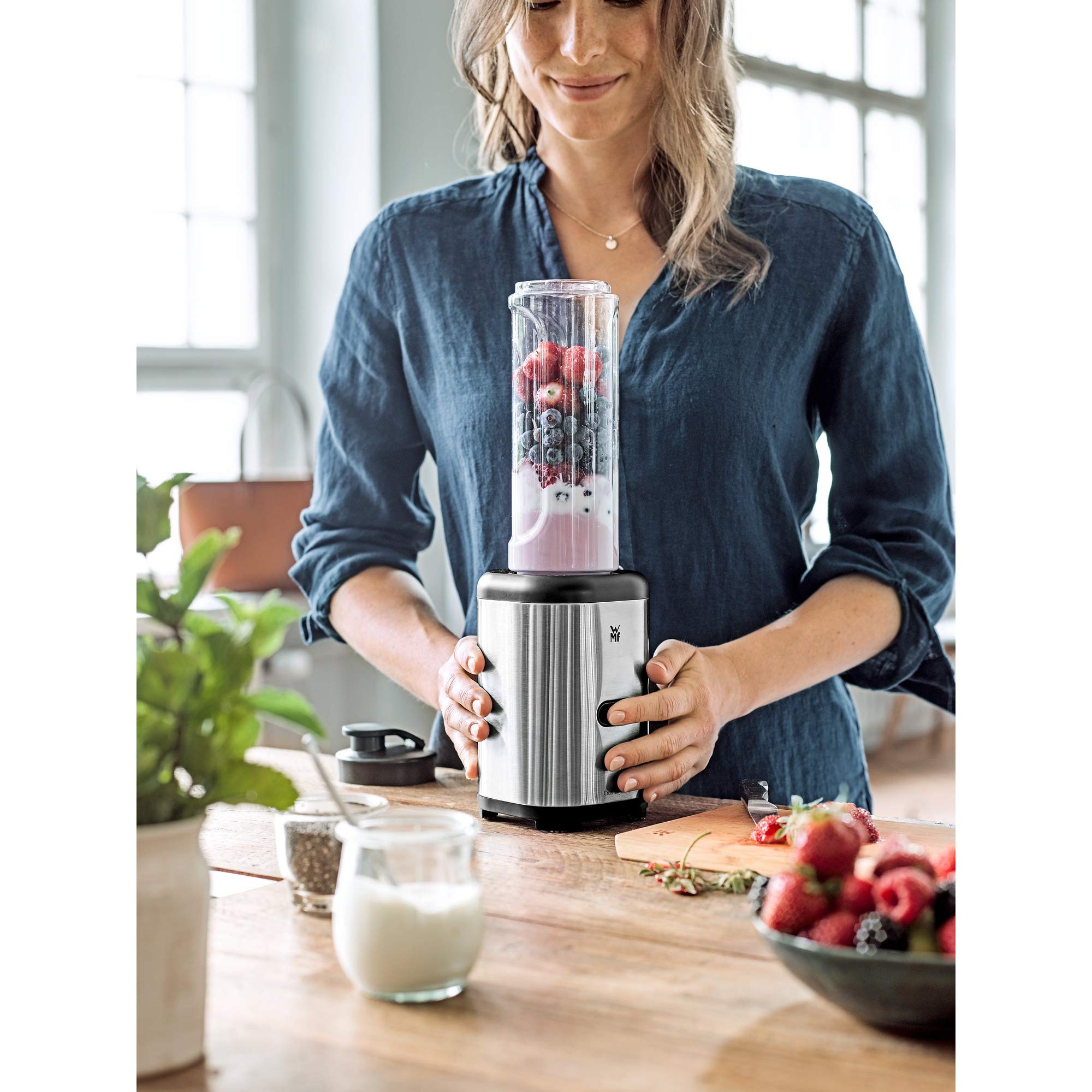 WMF Kult X Mix & Go Mini Smoothie Maker - 300W Electric Blender & Shaker with Tritan Bottle - Perfect for Smoothies, Protein Shakes & Healthy Drinks at Home, Gym or Office