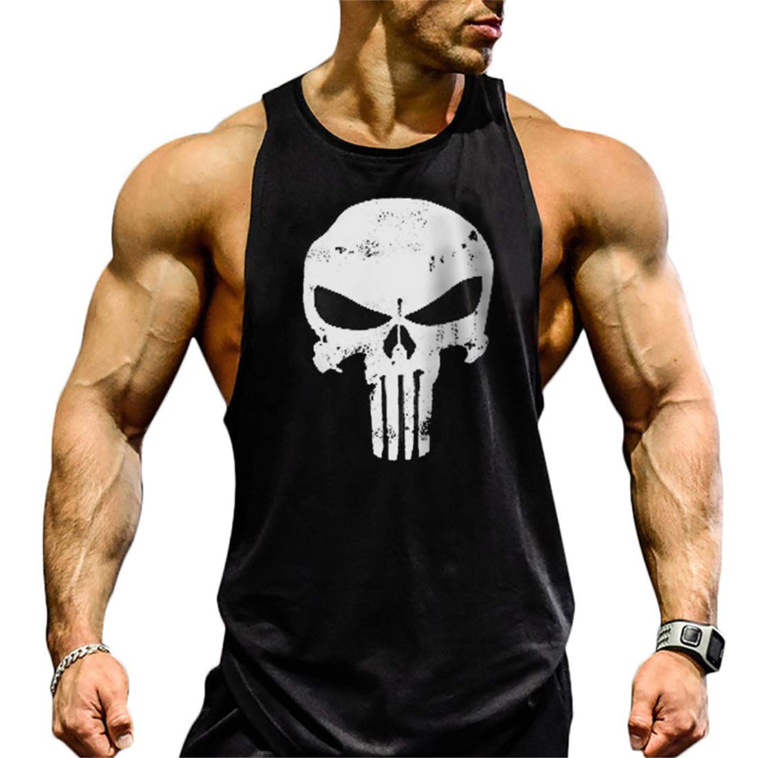 Men's Gym Tank Top - Breathable Cotton Workout Shirt for Bodybuilding & Weightlifting | Sleeveless Stringer Vest for Training, Fitness & Gym Sessions
