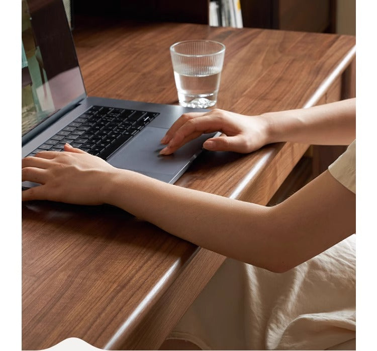 Premium Black Walnut, Ash & Oak Solid Wood Modern Writing Desk - Home Office Furniture for Work & Study | Ergonomic Design for Comfort & Productivity