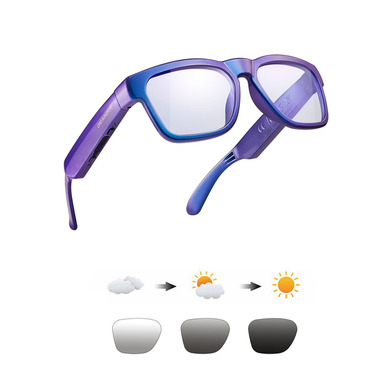 OhO Smart Glasses - Polarized Bluetooth Sunglasses with Built-in Speaker, UV400 Protection & Voice Control for Men & Women | Perfect for Running, Cycling, Hiking & Outdoor Activities