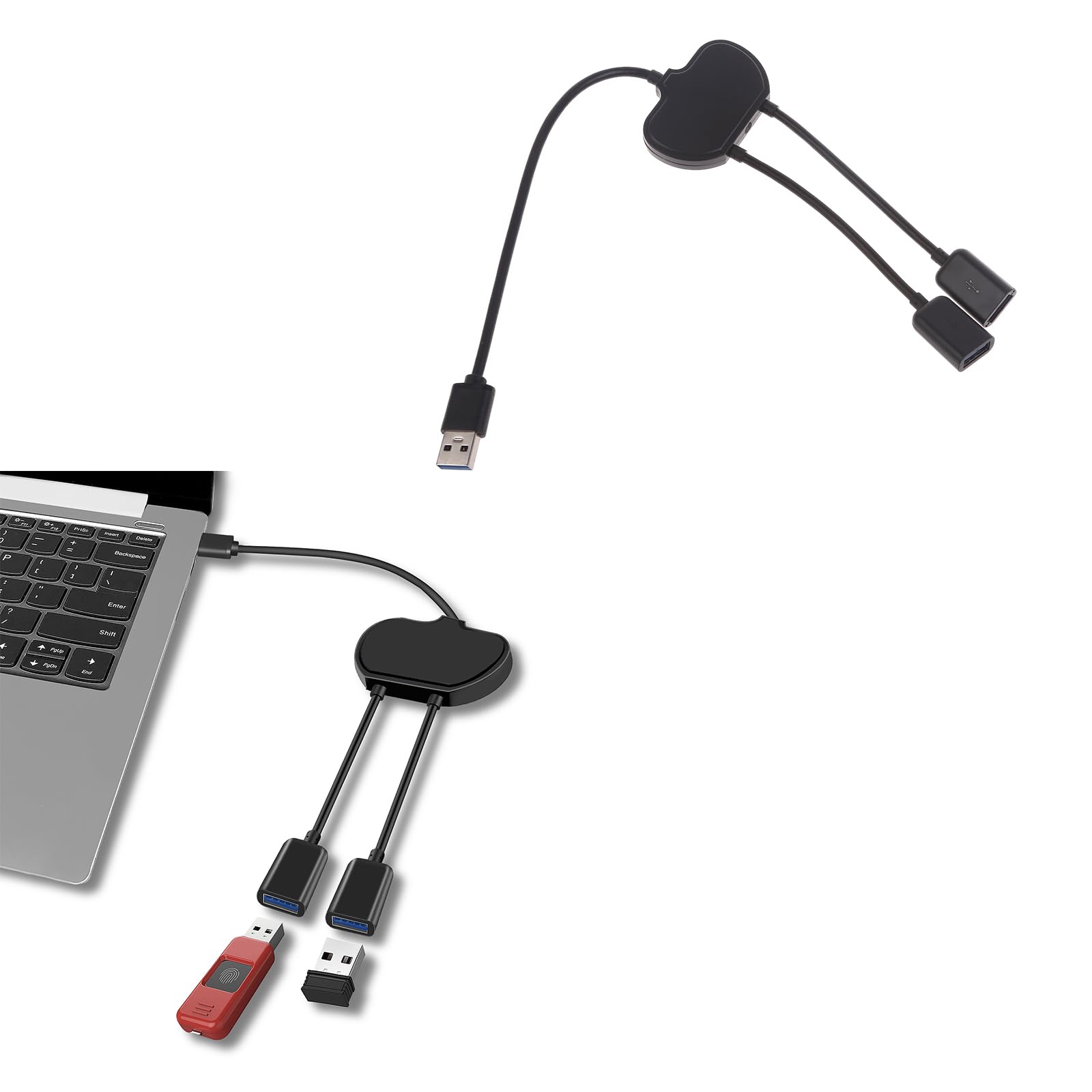 3-Port USB 3.0 Hub Extender Splitter Adapter for Laptop, Keyboard, Mouse, SSD & Flash Drives - High-Speed Data Transfer & Multi-Device Connectivity for Home Office & Gaming Setup