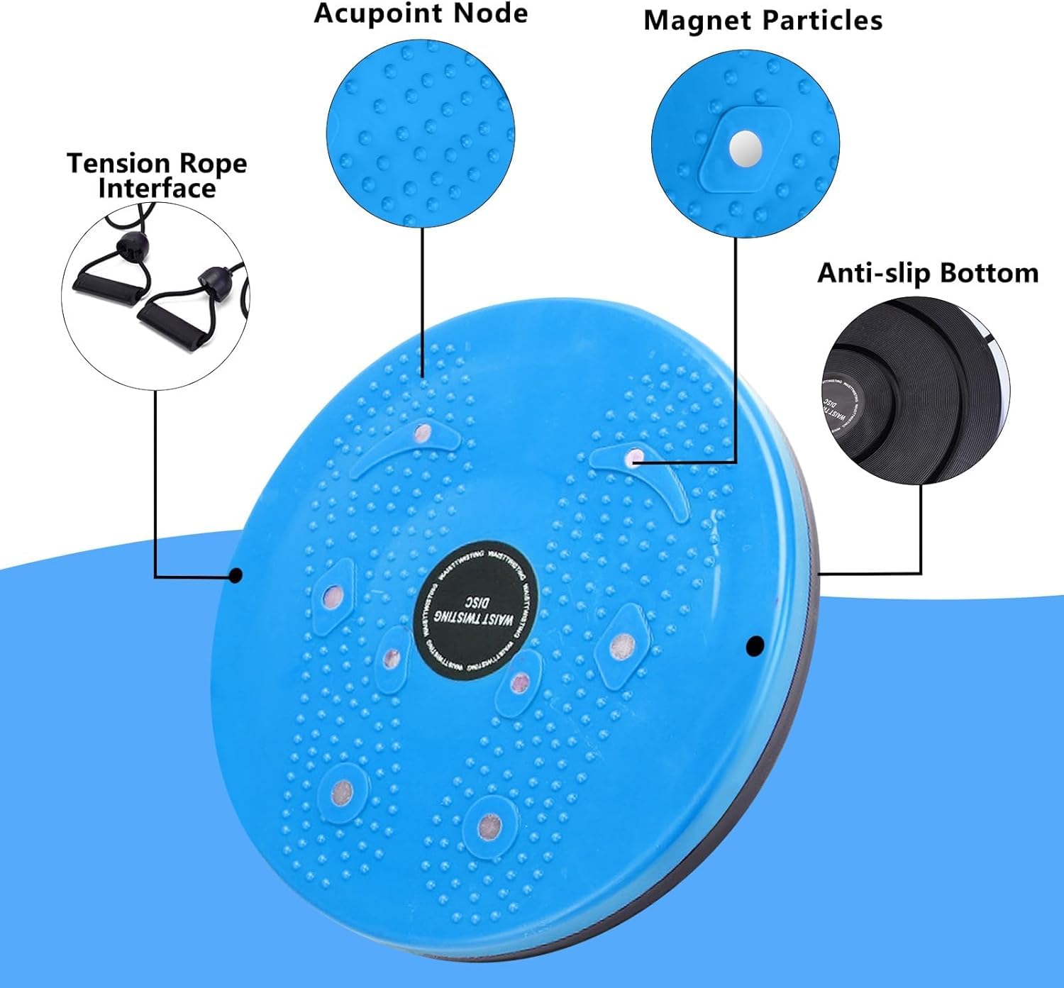 Waist Whisper Disc Ab Twister Board - Core Workout Equipment for Waist Slimming & Toning - Strengthen Abs & Obliques - Perfect for Home Gym, Office Fitness & Weight Loss Routines