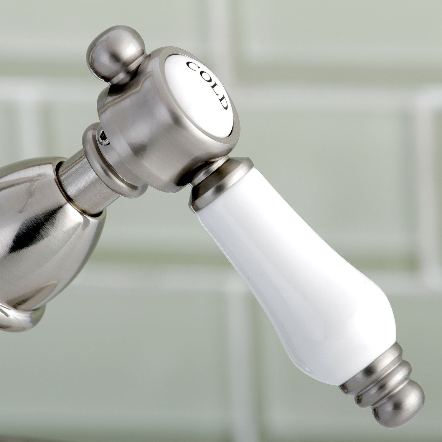 Bel Air KS1438BPL Double Handle 4-Inch Centerset Bathroom Faucet - Brushed Nickel Finish with Brass Pop-Up Drain - Deck Mount for 1 or 3 Hole Sink - Perfect for Modern Bathroom Renovation and Home Upgrade