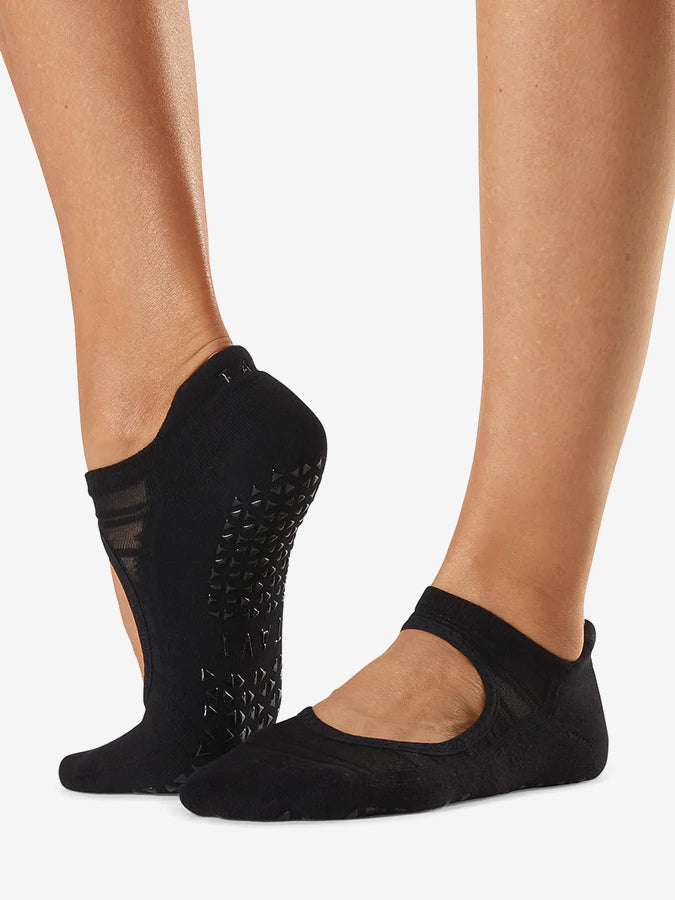 Tavi Noir Emma Breeze Grip Socks for Women - Non-Slip Yoga Socks with Arch Support - Perfect for Yoga, Pilates, Barre & Home Workouts - Ebony Color