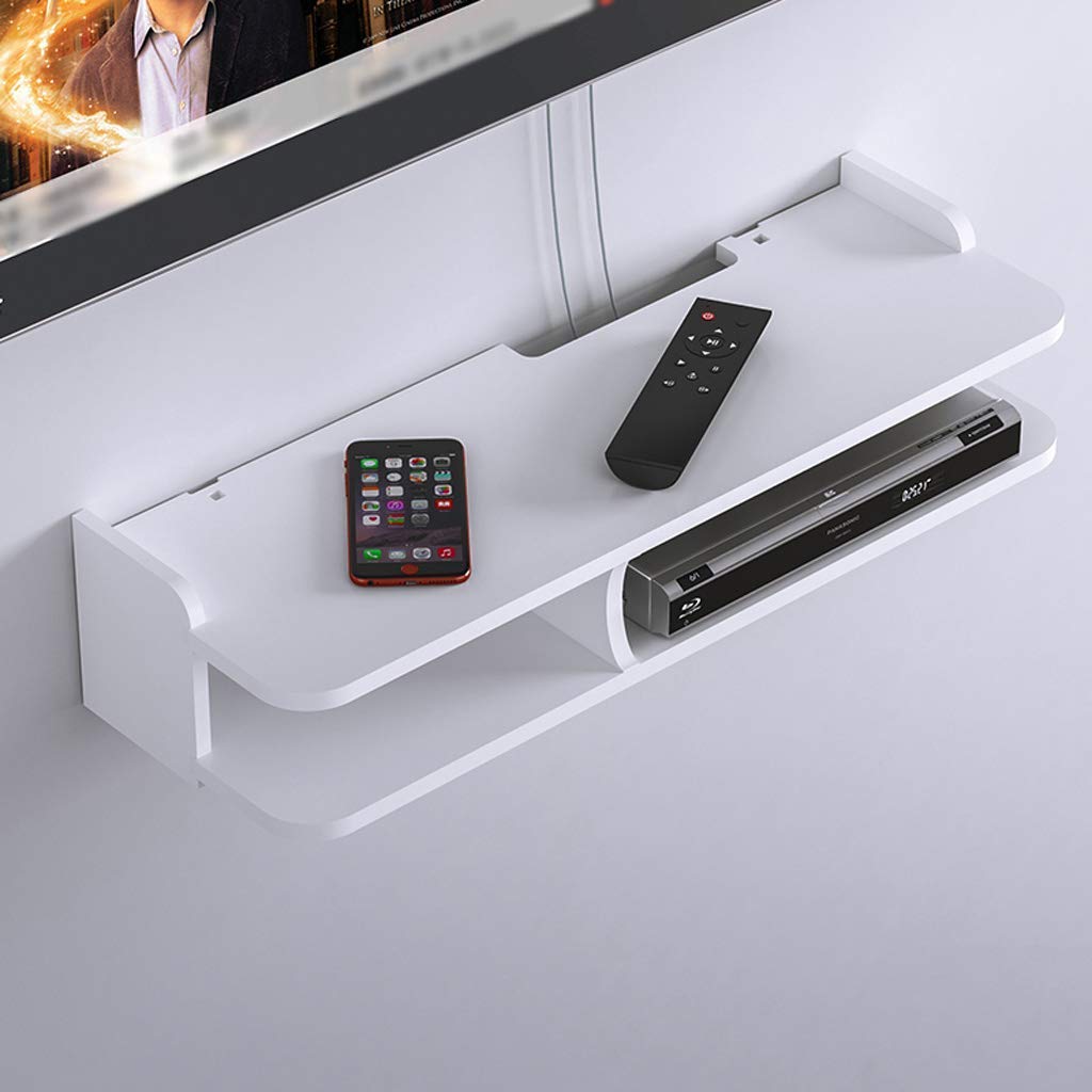 XBSXP Wall Shelf Set - Floating TV Stand with Storage for Router, DVD Player & Set-Top Box | Modern Wall-Mounted Cabinet for Living Room & Bedroom Decor