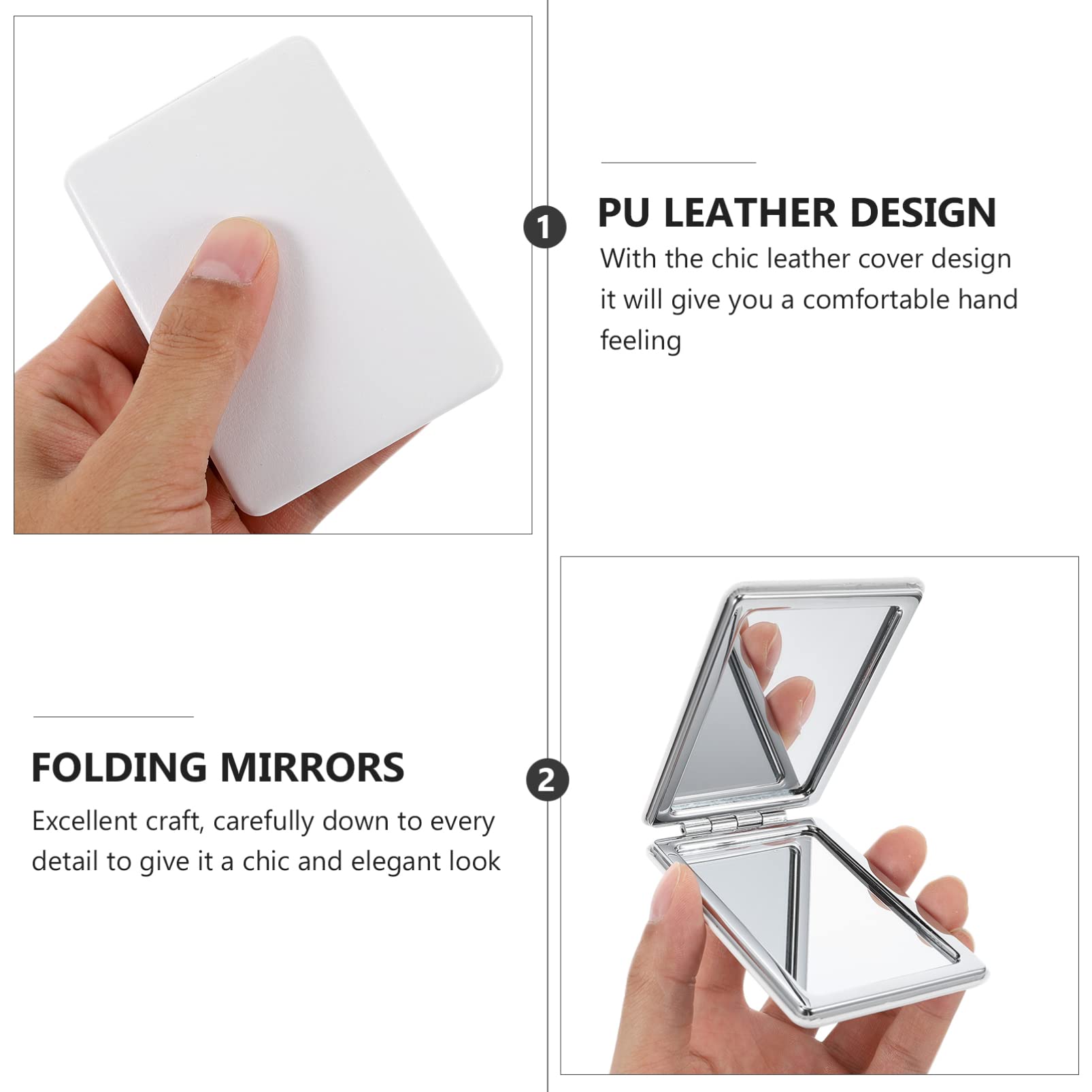 2-Pack Foldable Compact Mirror - Double-Sided Portable Makeup Mirror for Women & Girls | Perfect for Travel, Purse, Christmas Gifts & Cosmetic Touch-Ups