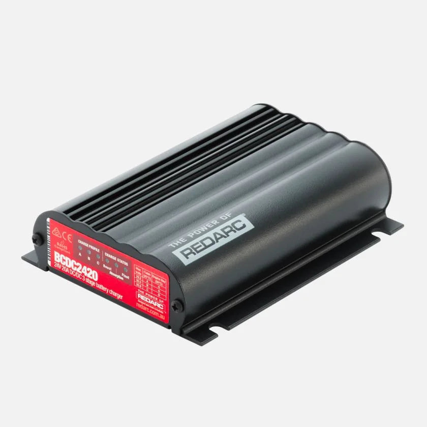 REDARC 24V 20A In-Vehicle DC Battery Charger - Fast Charging for Trucks, RVs & Marine Batteries - Perfect for Off-Road Adventures & Long Road Trips