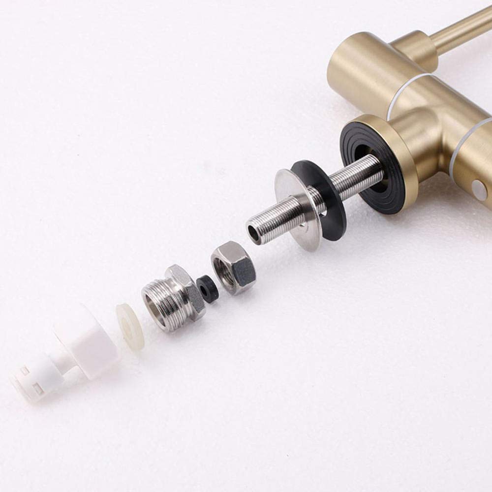 Stainless Steel Kitchen Faucet with Water Filter - Brushed Gold Drinking Water Tap for Direct Purification | Perfect for Home Kitchen Sink, RV, and Office Water Dispenser