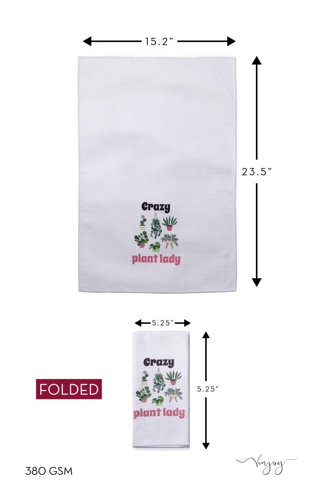 Microfiber Kitchen Towels Set of 4 - Super Absorbent Funny Dish Towels with Cute Sayings for Plant Lovers - Decorative Novelty Tea Towels for Housewarming Gifts - Perfect for Kitchen, Dining Room & Home Decor