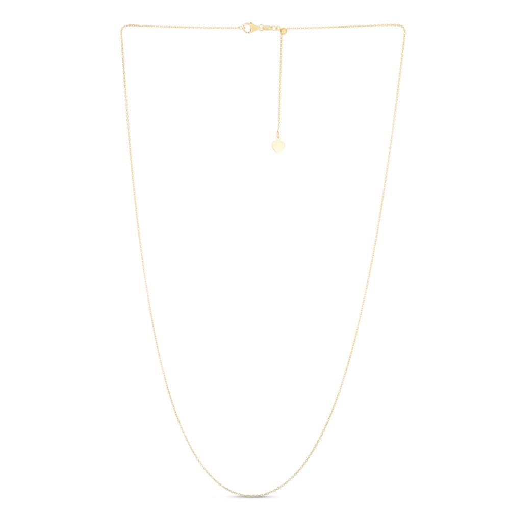 14K Gold 0.97mm Adjustable Cable Chain Necklace - Dainty & Delicate Jewelry for Women - Perfect for Layering, Everyday Wear & Special Occasions