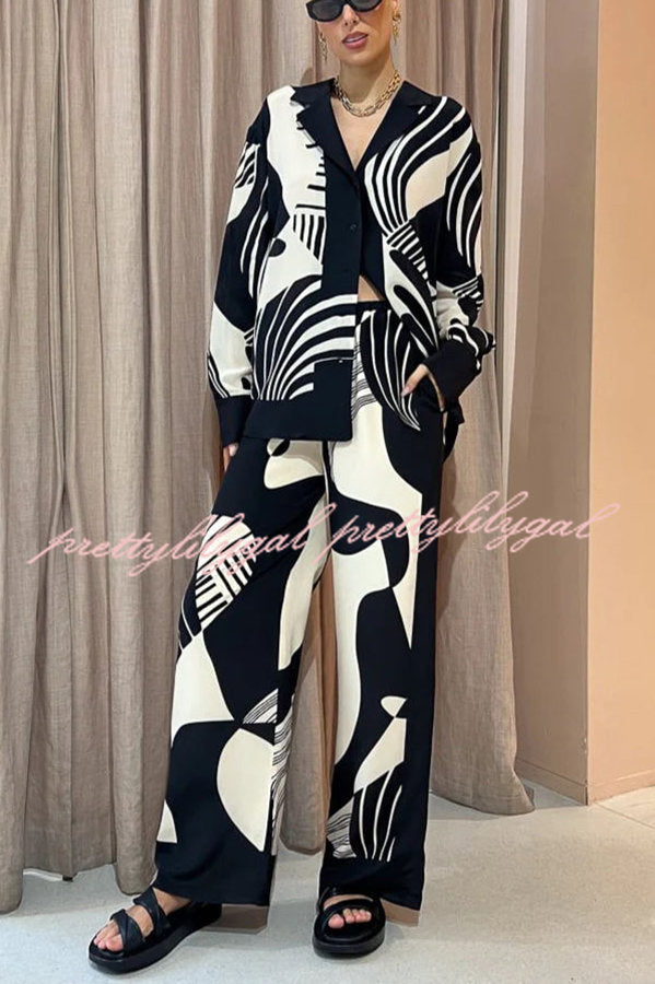 Stylish Weekend Escape Print Contrast Trim Blouse - Trendy Women's Top for Casual Outings & Date Nights